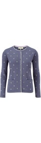 Petite Dove Embroidered Cardigan - neckline: round neck; pattern: polka dot; predominant colour: royal blue; occasions: casual, work; length: standard; style: standard; fibres: cotton - 100%; fit: standard fit; sleeve length: long sleeve; sleeve style: standard; texture group: knits/crochet; pattern type: knitted - other; pattern size: small & light