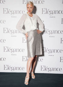 Sequin Skirt - pattern: plain; fit: loose/voluminous; waist: mid/regular rise; predominant colour: silver; occasions: evening, occasion; length: just above the knee; style: a-line; fibres: polyester/polyamide - 100%; hip detail: soft pleats at hip/draping at hip/flared at hip; waist detail: narrow waistband; texture group: structured shiny - satin/tafetta/silk etc.; trends: metallics; pattern type: fabric; embellishment: sequins