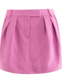 Angelica Skirt - length: mid thigh; pattern: plain; waist: high rise; waist detail: structured pleats at waist; predominant colour: hot pink; occasions: casual, evening, holiday; style: mini skirt; fibres: viscose/rayon - 100%; hip detail: sculpting darts/pleats/seams at hip; texture group: crepes; fit: straight cut; pattern type: fabric
