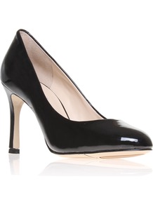 Drusilla3 - predominant colour: black; occasions: evening, work, occasion; material: leather; heel height: high; heel: stiletto; toe: round toe; style: courts; finish: plain; pattern: plain