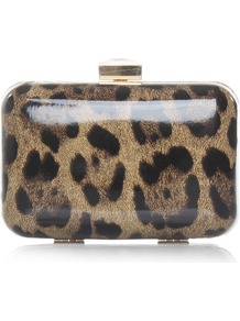 Olivia - predominant colour: stone; occasions: evening; style: clutch; length: hand carry; material: plastic/rubber; pattern: animal print; finish: patent