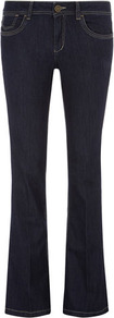 Rinse Wash Boot Cut Jean - style: bootcut; length: standard; pattern: plain; waist: low rise; pocket detail: traditional 5 pocket; predominant colour: navy; occasions: casual, evening; fibres: cotton - stretch; jeans detail: dark wash; texture group: denim; pattern type: fabric