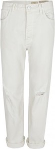 Cole Hayden Jeans - style: boyfriend; pattern: plain; pocket detail: traditional 5 pocket; waist: mid/regular rise; predominant colour: white; occasions: casual, evening, holiday; length: ankle length; fibres: cotton - stretch; jeans & bottoms detail: turn ups; texture group: denim; pattern type: fabric
