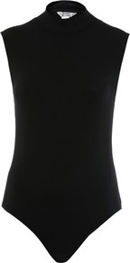 Petites High Neck Body - pattern: plain; sleeve style: sleeveless; neckline: high neck; predominant colour: black; occasions: casual, evening, work; length: standard; style: top; fibres: viscose/rayon - stretch; fit: body skimming; sleeve length: sleeveless; texture group: jersey - clingy; pattern type: fabric