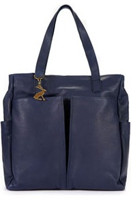 Richmond Womens Leather Bag Navy - predominant colour: navy; occasions: casual, evening, work; type of pattern: standard; style: tote; length: handle; size: standard; material: leather; pattern: plain; finish: plain