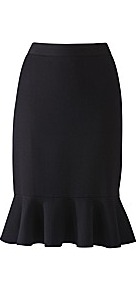 Tall Mix And Match Flippy Hem Skirt - pattern: plain; style: pencil; fit: tailored/fitted; waist: mid/regular rise; predominant colour: black; occasions: evening, work, occasion; length: just above the knee; fibres: polyester/polyamide - stretch; hip detail: ruffles/tiers/tie detail at hip; pattern type: fabric; texture group: jersey - stretchy/drapey