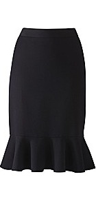 Petite Mix And Match Flippy Hem Skirt - pattern: plain; style: pencil; fit: tailored/fitted; waist: mid/regular rise; predominant colour: black; occasions: evening, work, occasion; length: just above the knee; fibres: polyester/polyamide - stretch; pattern type: fabric; texture group: jersey - stretchy/drapey