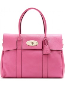 Bayswater Glossy Leather Tote - predominant colour: hot pink; occasions: work; style: tote; length: handle; size: standard; material: leather; pattern: plain; finish: plain