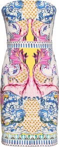 Nausicaa Strapless Print Dress - neckline: strapless (straight/sweetheart); fit: tailored/fitted; sleeve style: strapless; style: corset; occasions: evening, occasion, holiday; length: just above the knee; fibres: cotton - stretch; predominant colour: multicoloured; sleeve length: sleeveless; trends: statement prints; pattern type: fabric; pattern size: big & busy; pattern: patterned/print; texture group: jersey - stretchy/drapey