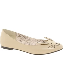 Little Miss Ballet Flats - predominant colour: nude; occasions: casual, evening, work, holiday; material: faux leather; heel height: flat; toe: round toe; style: ballerinas / pumps; finish: plain; pattern: plain