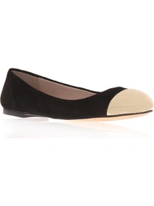 Olita2 - predominant colour: black; occasions: casual, work, holiday; material: suede; heel height: flat; toe: round toe; style: ballerinas / pumps; finish: plain; pattern: colourblock; embellishment: toe cap