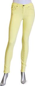 The Skinny 11 In Canary" - style: skinny leg; length: standard; pattern: plain; pocket detail: traditional 5 pocket; waist: mid/regular rise; predominant colour: primrose yellow; occasions: casual, holiday; fibres: cotton - stretch; texture group: denim; trends: fluorescent; pattern type: fabric