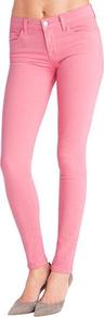 811 Skinny In Pale Watermelon - style: skinny leg; length: standard; pattern: plain; pocket detail: traditional 5 pocket; waist: mid/regular rise; predominant colour: pink; occasions: casual, holiday; fibres: cotton - stretch; texture group: denim; pattern type: fabric