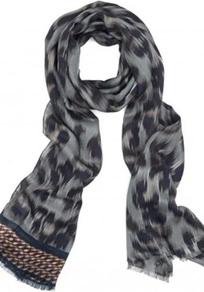Leopard Scarf In Black Gold - secondary colour: charcoal; predominant colour: black; occasions: casual, evening, work; type of pattern: large; style: regular; size: standard; material: fabric; pattern: animal print; trends: statement prints