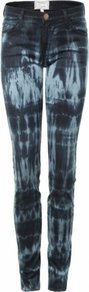 Blue Tie Dye Ankle Skinny Jeans Uk - style: skinny leg; length: standard; pattern: tie dye; pocket detail: traditional 5 pocket; waist: mid/regular rise; predominant colour: navy; occasions: casual; fibres: cotton - stretch; texture group: denim; pattern type: fabric; pattern size: big & busy