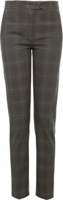 Khaki Queen Check Trousers Uk 12 Khaki - pattern: checked/gingham; pocket detail: small back pockets, pockets at the sides; waist: mid/regular rise; predominant colour: khaki; occasions: casual, work; length: ankle length; fibres: cotton - 100%; hip detail: fitted at hip (bottoms); texture group: cotton feel fabrics; fit: slim leg; pattern type: fabric; pattern size: standard; style: standard
