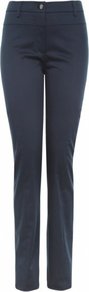 Navy Elese Trousers Uk - length: standard; pattern: plain; waist: mid/regular rise; predominant colour: navy; occasions: casual, evening, work; fibres: cotton - stretch; fit: slim leg; pattern type: fabric; texture group: other - light to midweight; style: standard