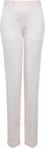 Almond Eleena Cotton Trousers Almond Uk - pattern: plain; waist: mid/regular rise; predominant colour: white; occasions: casual, evening, work, holiday; length: ankle length; fibres: cotton - stretch; jeans & bottoms detail: turn ups; fit: straight leg; pattern type: fabric; texture group: other - light to midweight; style: standard