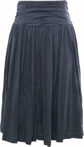 Dark Grey Etrina Skirt Uk - pattern: plain; style: full/prom skirt; fit: loose/voluminous; waist detail: fitted waist, wide waistband/cummerbund, twist front waist detail/nipped in at waist on one side/soft pleats/draping/ruching/gathering waist detail; waist: high rise; predominant colour: charcoal; occasions: casual, evening, work, holiday; length: just above the knee; fibres: cotton - 100%; hip detail: soft pleats at hip/draping at hip/flared at hip; texture group: cotton feel fabrics; pattern type: fabric