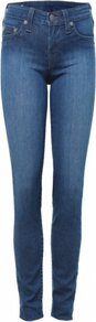 Blue Halle Wash Jeans Uk - style: skinny leg; length: standard; pattern: plain; pocket detail: traditional 5 pocket; waist: mid/regular rise; predominant colour: navy; occasions: casual; fibres: cotton - mix; jeans detail: shading down centre of thigh; texture group: denim; pattern type: fabric