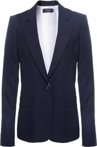 Navy Button Jacket Uk - pattern: plain; style: single breasted blazer; length: below the bottom; hip detail: front pockets at hip; collar: standard lapel/rever collar; predominant colour: navy; occasions: evening, work; fit: tailored/fitted; fibres: cotton - mix; back detail: back vent/flap at back; sleeve length: long sleeve; sleeve style: standard; collar break: low/open; pattern type: fabric; pattern size: standard; texture group: other - light to midweight