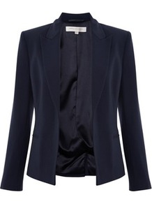 Classic Ruth Fitted Jacket - pattern: plain; style: single breasted blazer; collar: standard lapel/rever collar; predominant colour: navy; occasions: casual, work; length: standard; fit: tailored/fitted; fibres: polyester/polyamide - stretch; sleeve length: long sleeve; sleeve style: standard; collar break: low/open; pattern type: fabric; texture group: woven light midweight