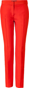 Lava Mohair Wool Silk Pants - length: standard; pattern: plain; pocket detail: small back pockets, pockets at the sides; waist detail: wide waistband/cummerbund; waist: mid/regular rise; predominant colour: coral; occasions: casual, evening, work, occasion, holiday; fibres: silk - mix; hip detail: fitted at hip (bottoms); texture group: cotton feel fabrics; fit: slim leg; pattern type: fabric; style: standard