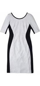 Jersey Dress With Side Panels - length: mid thigh; neckline: round neck; fit: tight; pattern: plain, colourblock; style: bodycon; waist detail: fitted waist; hip detail: fitted at hip; predominant colour: light grey; occasions: evening, work; fibres: cotton - 100%; sleeve length: short sleeve; sleeve style: standard; texture group: jersey - clingy; trends: modern geometrics; pattern type: fabric; pattern size: small & light
