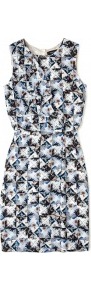 Folded Floral Print Sleeveless Silk Dress Paul Smith Blac - style: shift; fit: tight; sleeve style: sleeveless; waist detail: fitted waist; bust detail: ruching/gathering/draping/layers/pintuck pleats at bust; predominant colour: pale blue; occasions: casual, evening, work, occasion; length: just above the knee; fibres: silk - 100%; neckline: crew; sleeve length: sleeveless; texture group: silky - light; trends: statement prints, modern geometrics; pattern type: fabric; pattern size: small & busy; pattern: patterned/print