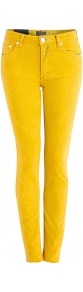 Overdyed Yellow Flex Mid Rise Slim Leg Jeans - style: skinny leg; length: standard; pattern: plain; pocket detail: traditional 5 pocket; waist: mid/regular rise; predominant colour: mustard; occasions: casual; fibres: cotton - stretch; texture group: denim; trends: fluorescent; pattern type: fabric
