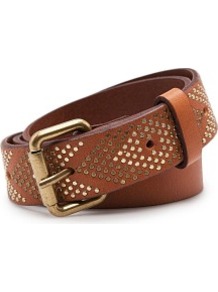 Touch Arrows Leather Belt - predominant colour: tan; occasions: casual, work; type of pattern: standard; style: classic; size: standard; worn on: hips; material: leather; embellishment: studs; pattern: plain, patterned/print; finish: plain