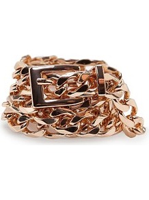 Chain Link Belt - predominant colour: gold; occasions: evening, occasion, holiday; type of pattern: standard; style: chainlink; size: standard; worn on: waist; material: chain/metal; pattern: plain; trends: metallics; finish: metallic