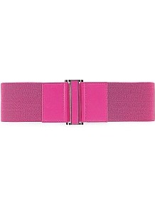 Elastic Waist Belt - predominant colour: hot pink; occasions: casual, evening, work, occasion; type of pattern: standard; style: elasticated; size: wide; worn on: waist; material: fabric; pattern: plain; finish: plain; embellishment: elasticated