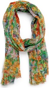 Touch Floral Print Foulard - occasions: casual, holiday; predominant colour: multicoloured; type of pattern: large; style: regular; size: standard; material: fabric; pattern: florals