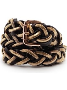Touch Braided Chain Belt - secondary colour: gold; predominant colour: black; occasions: casual, evening, work; type of pattern: large; style: classic; size: standard; worn on: waist; material: faux leather; pattern: plain; finish: metallic; embellishment: chain/metal