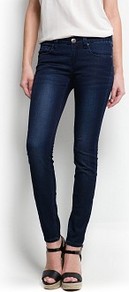 Strass Super Slim Jeans - style: skinny leg; length: standard; pattern: plain; pocket detail: traditional 5 pocket; waist: mid/regular rise; predominant colour: navy; occasions: casual, evening, work; fibres: cotton - stretch; jeans detail: dark wash; texture group: denim; pattern type: fabric; embellishment: crystals