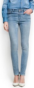 High Waist Super Slim Jeans - style: skinny leg; length: standard; pattern: plain; pocket detail: traditional 5 pocket; waist: mid/regular rise; predominant colour: pale blue; occasions: casual; fibres: cotton - stretch; texture group: denim; pattern type: fabric
