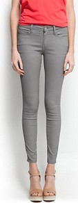Coated Super Slim Jeans - style: skinny leg; pattern: plain; pocket detail: traditional 5 pocket; waist: mid/regular rise; predominant colour: mid grey; occasions: casual, evening, holiday; length: ankle length; fibres: cotton - stretch; pattern type: fabric; texture group: other - light to midweight