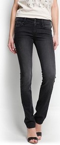 Slim Jeans - length: standard; pattern: plain; pocket detail: traditional 5 pocket; style: slim leg; waist: mid/regular rise; predominant colour: black; occasions: casual, evening; fibres: cotton - stretch; jeans detail: dark wash, washed/faded; texture group: denim; pattern type: fabric