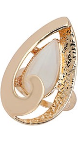 Oval Swirl Catseye Ring - predominant colour: gold; occasions: casual, evening, work, occasion; style: cocktail; size: large/oversized; material: chain/metal; trends: metallics; finish: metallic