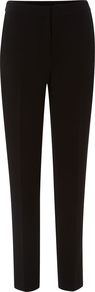 Women's Brunel Trouser, Black - length: standard; pattern: plain; waist: mid/regular rise; predominant colour: black; occasions: evening, work; fibres: polyester/polyamide - stretch; hip detail: fitted at hip (bottoms); waist detail: narrow waistband; fit: slim leg; pattern type: fabric; texture group: other - light to midweight; style: standard