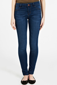 Mid Wash Jade Lightweight Skinny Jean - length: standard; pattern: plain; pocket detail: traditional 5 pocket; waist: mid/regular rise; predominant colour: navy; occasions: casual, evening; fibres: cotton - stretch; texture group: denim; fit: skinny/tight leg; pattern type: fabric; style: standard