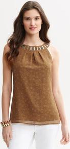 Heritage Embellished Snake Print Tank - neckline: round neck; pattern: plain; sleeve style: sleeveless; predominant colour: tan; occasions: casual, evening, work; length: standard; style: top; fibres: polyester/polyamide - 100%; fit: straight cut; back detail: keyhole/peephole detail at back; sleeve length: sleeveless; pattern type: fabric; pattern size: small & busy; texture group: other - light to midweight; embellishment: beading