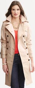 Classic Trench - pattern: plain; shoulder detail: obvious epaulette; bust detail: added detail/embellishment at bust; style: trench coat; collar: standard lapel/rever collar; length: mid thigh; predominant colour: stone; occasions: casual, evening, work; fit: tailored/fitted; fibres: cotton - 100%; waist detail: fitted waist; back detail: back vent/flap at back; sleeve length: long sleeve; sleeve style: standard; collar break: medium; pattern type: fabric; texture group: other - light to midweight