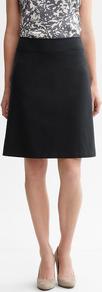 Sleek Suit A Line Skirt - pattern: plain; fit: body skimming; waist: mid/regular rise; predominant colour: black; occasions: work; length: just above the knee; style: a-line; fibres: cotton - stretch; pattern type: fabric; texture group: woven light midweight