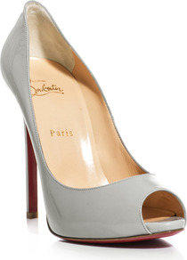 Flo 120mm Open Toe Pumps - predominant colour: light grey; occasions: evening, work, occasion; material: leather; heel height: high; heel: stiletto; toe: open toe/peeptoe; style: courts; finish: patent; pattern: plain