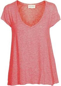 Jac51 Short Sleeve Tee In Candy - neckline: v-neck; sleeve style: capped; pattern: plain; style: t-shirt; predominant colour: pink; occasions: casual; length: standard; fibres: cotton - 100%; fit: loose; sleeve length: short sleeve; pattern type: fabric; texture group: jersey - stretchy/drapey