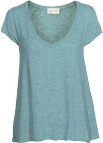 Jac51 Short Sleeve Tee In Pool - neckline: v-neck; pattern: plain; style: t-shirt; predominant colour: turquoise; occasions: casual; length: standard; fibres: cotton - 100%; fit: loose; sleeve length: short sleeve; sleeve style: standard; pattern type: fabric; texture group: jersey - stretchy/drapey