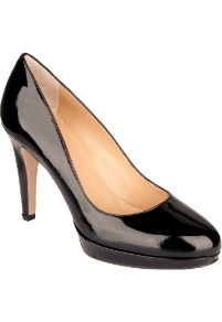 Daniel Amphibian Court - predominant colour: black; occasions: evening, work, occasion; material: leather; heel height: high; heel: stiletto; toe: round toe; style: courts; finish: patent; pattern: plain
