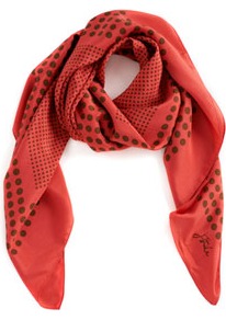Outlet Spot Design Summer Scarf Multi - predominant colour: bright orange; occasions: casual, evening, work, holiday; type of pattern: heavy; style: regular; size: standard; material: fabric; pattern: polka dot